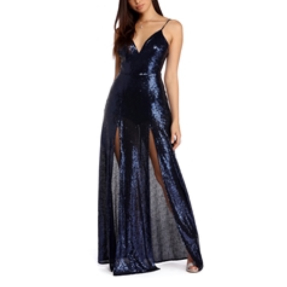 Navy Sequined Prom Dress from Windsor !!